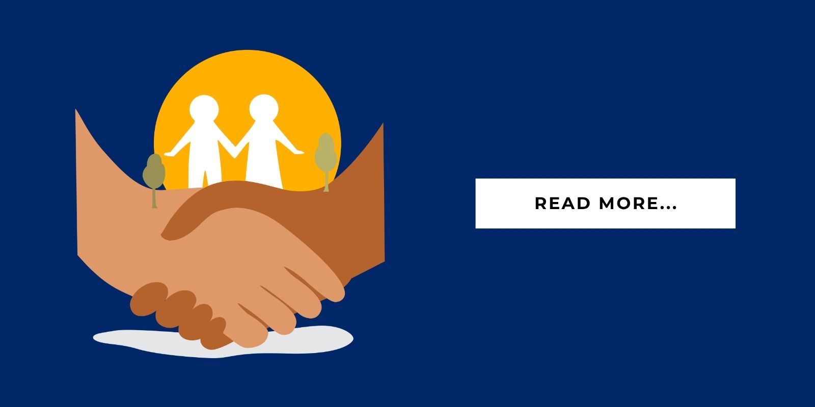 Blog Header Illustration people shaking hands and it says 'read more'